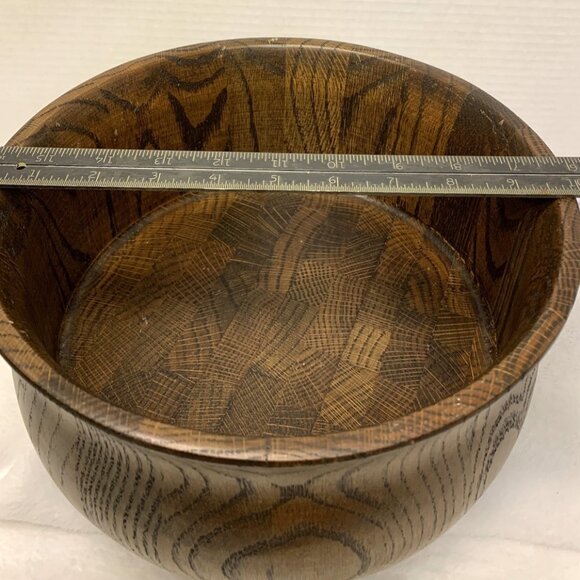 Vintage Heirloom Walnut Wood Salad Serving Bowl By DiD Ware #1620 - Picture 5 of 5